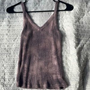 Cotton/purple/tank top/textured/lightweight/figure fitting